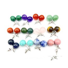 voiture dvr Stud Reiki Guérison Cristal Pierre Chakra Rose Opale Tiger Eye Boucles D'oreilles En Gros Femmes Bijoux Drop Delivery Dhp64