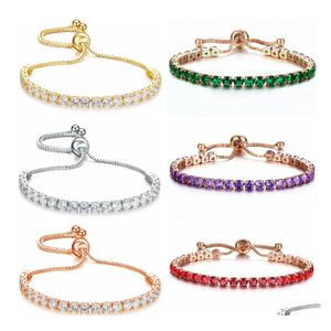 voiture dvr tennis cubique zircone bracelet à la mode pour les femmes blanc jaune or rose bracelet bijoux cadeau fille adolescents dames femme mère soeur goutte Dhksl