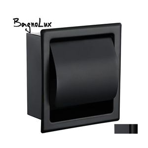 Auto DVR Toiletpapierhouders Moderne wandbevestiging Mat Black 304 Roestvrij stalen badkamerhouder WC Roll Tissue Box 2248MB T200107 Drop Delive Dhnho