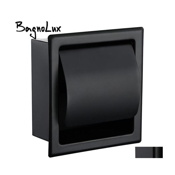 Supports de papier toilette DVR de voiture Support mural moderne Noir mat 304 Support de salle de bain en acier inoxydable Wc Rouleau Boîte de mouchoirs 2248 Mo T200107 Drop Delive Dhnho