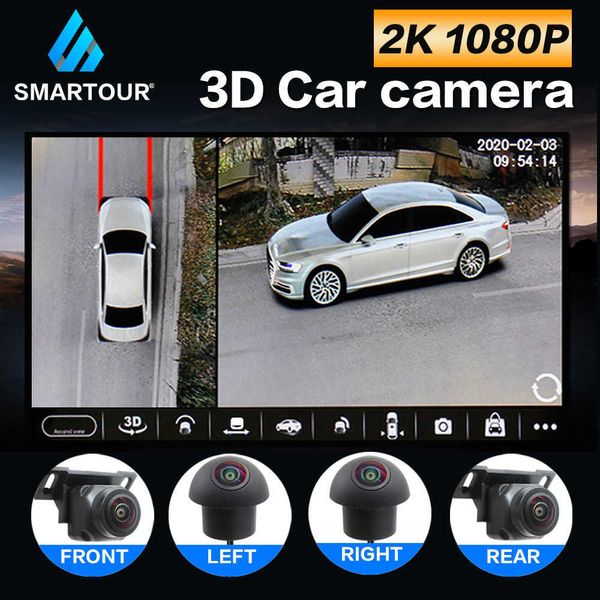 Voiture dvr Universal 3D Bird View Caméra Surround 360 degrés AHD 1080P Arrière Avant Gauche Droite Accessoire Pour Android RadioHKD230701