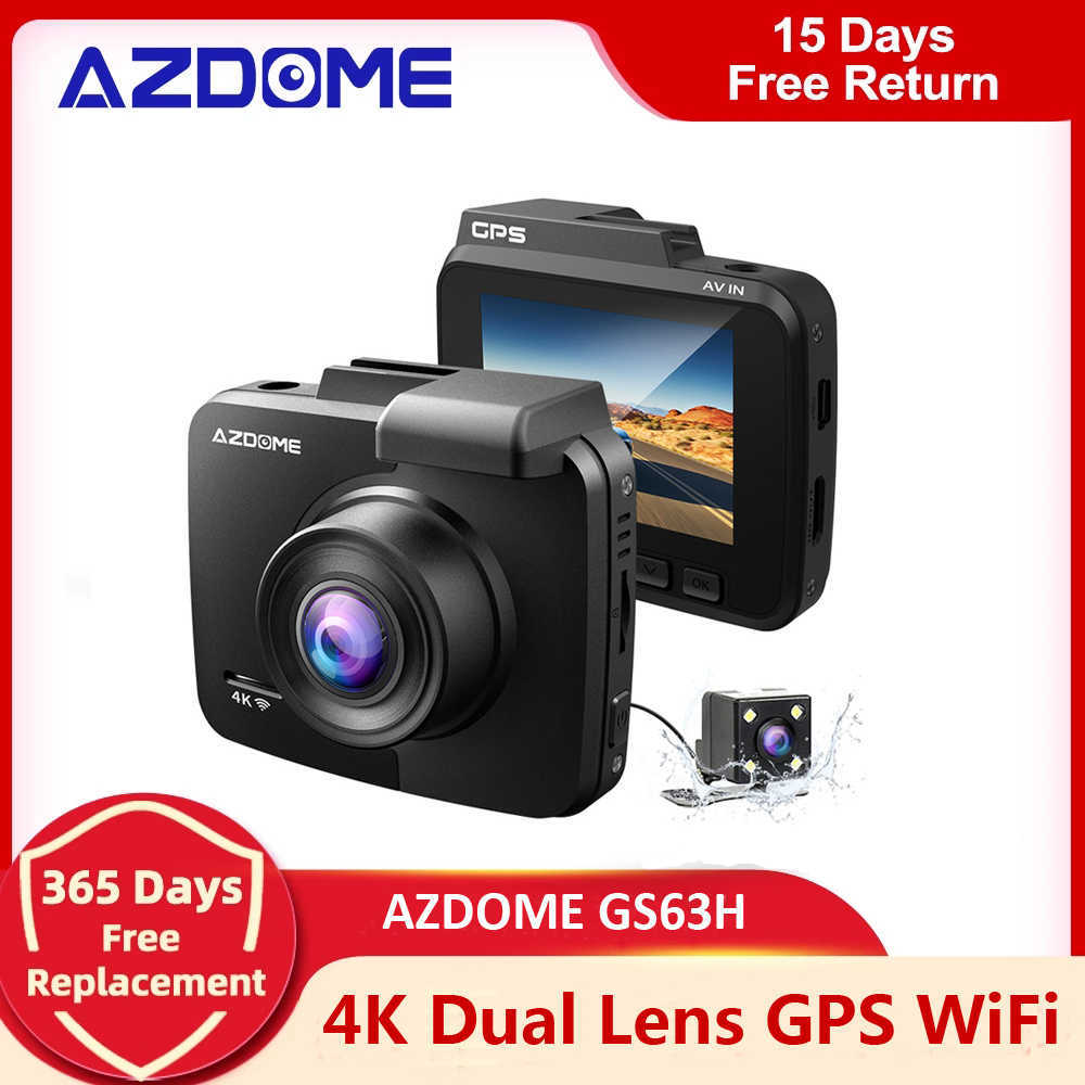Wideorejestrator samochodowy zaktualizowany AZDOME GS63H kamera na deskę rozdzielczą 4K wbudowany WiFi GPS kamera na deskę rozdzielczą z UHD 2160P 24 