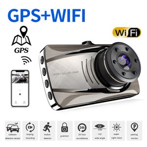 Auto DVR WiFi GPS Voertuigcamera Dual Lens Achteraanzicht Dash Cam 1080p HD Video Recorder Auto Black Box Night Vision Parking Monitor S8