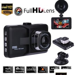 Voiture Dvrs 3 0 Véhicule 1080P Voiture Dvr Tableau De Bord Caméra Enregistreur Vidéo Dash Cam Gsensor Gps Drop Delivery 2022 Mobiles Motos Electr Dhkad