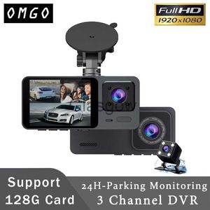 Auto DVR's 3-kanaals Dash Cam Three Way Car DVR Inside Vehicle Camera DVR's Recorder FHD 1080P Video Mini Registrator Dashcam Camcorder x0804 x0804