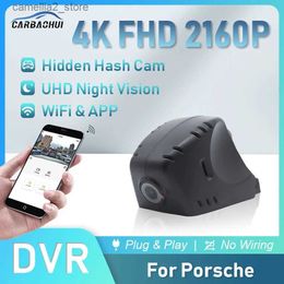 Auto DVR's 4K HD 2160P Auto DVR Plug en Play Dash Cam UHD Camera Video Recorder Voor Porsche Cayenne Macan Panamera 911 918 Draadloze DashCam Q231115