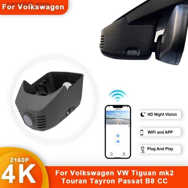 DVR para automóvil 4K HD WiFi Grabador de video DVR para automóvil Cámara de tablero para VW Tiguan mk2 Touran Tayron Passat B8 CC Dispositivos DashCam Accesorios Q231115