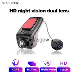 Auto DVR's Adas Nachtzicht Full HD 1080P Auto Dvr Camera Auto Video Recorder Dual Lens Camcorde recorder Dash Cam 32G 64G USB Achteruitrijcamera x0804 x0804