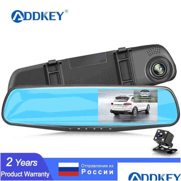 Car Dvrs Addkey Fl Hd P Voiture Dvr Caméra Pouce Rétroviseur Dash Enregistreur Vidéo Numérique Double Objectif Caméscope D'enregistrement J220601 Drop de Dhbim