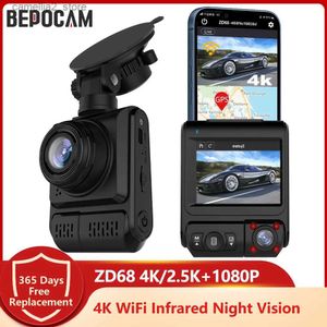 DVR de voiture BEPOCAM ZD68 4K Dash Cam infrarouge Vision nocturne voiture DVR WiFi GPS externe 2.5K + 1080P Dashcam véhicule Android Auto enregistreur vidéo Q231115