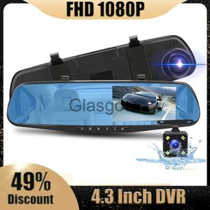 DVR de voiture DVR Dashcam Enregistreur vidéo 43 pouces FHD 1080P Miroir Double objectif Caméra de recul Vision nocturne Enregistreur automatique Caméscope x0804 x0804