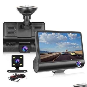 Auto Dvr's Auto Dvr Dvr's 3 camera's Rijden Dashcam Voertuigvideorecorder 4 Display Fl Hd 1080P Voor 170ﾰ Achter 140ﾰ Interieur 120ﾰ G-Sens Dhyi8