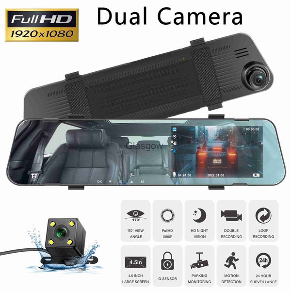 CAR DVRS CAR CAR DVR Mirror Dash Camera de 45 