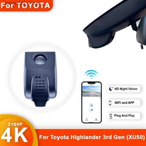 DVR de voiture pour Toyota Highlander 3e génération XU50 20 4K HD Dash Cam pour caméra de voiture enregistreur Dashcam WIFI voiture Dvr appareils d'enregistrement accessoires Q231115