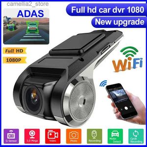 DVR de voiture Full HD Dash Cam DVR Dash 1080P caméra voiture DVR ADAS Dashcam WIFI Android enregistreur de voiture Dash Cam Version nocturne enregistreur automatique Q231115