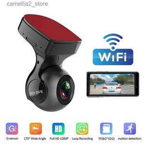 DVR de voiture Mini voiture Dvr 1080P Dash Cam pour enregistreur vidéo de voiture 170 degrés USB/wifi Dashcam détection de mouvement Dvr G-Sensor caméra de voiture Q231115