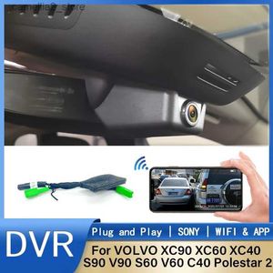 DVR de voiture Nouveau! Caméra de tableau de bord WiFi DVR de voiture Plug and play 170FOV pour VOLVO XC90 XC60 XC40 S90 V90 S60 V60 C40 pour Polestar 2 Dashcam 1080P Q231115