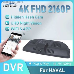 DVR de voiture Plug Play 4K 2160P, caméra de tableau de bord HD DVR pour HAVAL H6 H7 F7 F7x H9 XY DARGO pour WEI VV5 VV6 VV7, Dashcam sans fil, Port USB Q231115