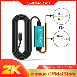 DVR de voiture SAMEUO câble dur 12V Micro USB chargeur de voiture 3.5M Kit de fil dur pour voiture DVR Dash Cam Dashcam câble de chargement de caméra de voiture Q231115