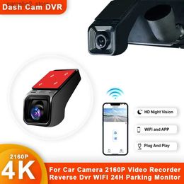 Auto DVR's Universele auto DVR Dash Cam 4K Achteruitrijcamera Auto Dashcam voor autocamera 2160P Videorecorder Reverse Dvr WIFI 24H Parkeermonitor Q231115