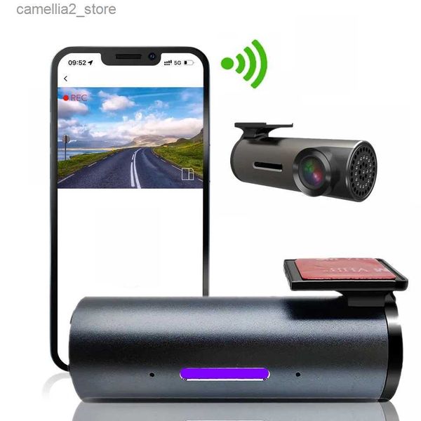 DVR de voiture Caméra de tableau de bord Wifi 1080P DVR de voiture 360 degrés Wifi Dashcam enregistreur automatique vidéo DashCam 24H moniteur de stationnement boîte noire caméra de voiture APP Q231115