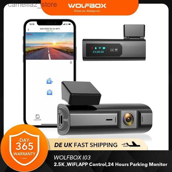 DVR para automóvil WOLFBOX 2.5K Dash Cam WiFi Coche DVR I03 Cámara para automóvil Frontal 24H Monitoreo de estacionamiento Dashcam con grabación en bucle Grabadora de visión nocturna Q231115