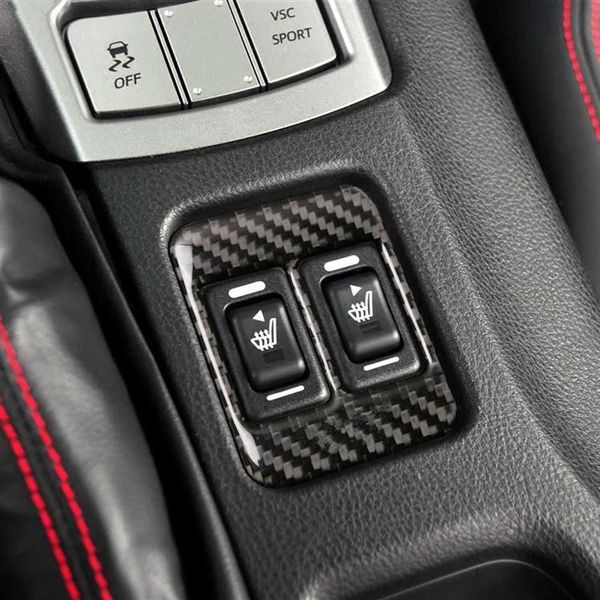 Ajuste de la cubierta del marco del botón del asiento con calefacción eléctrica del coche para Subaru BRZ TOYOTA 86 2013-17 accesorios interiores de fibra de carbono Decals309U