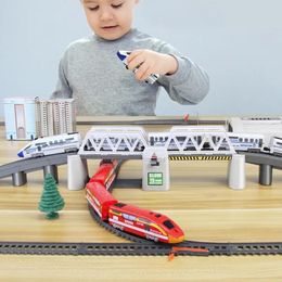 Auto ElectricRC Auto Elektrische Trein Hoge Snelheid Modelspoor Harmonie Rail Speelgoed Monteer DIY Set Kinderen Kerstcadeau voor Jongen 230