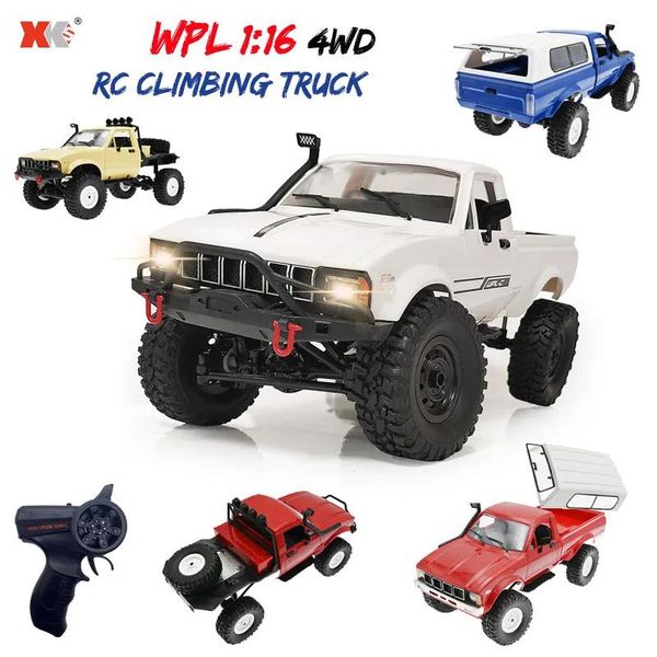 Coche ElectricRC Coche WPL C241 C24 C14 116 RC 24G Control Remoto 4X4 Off Road 4WD LED Luz Escalada Camión Eléctrico Juguete Regalo para Niños 230