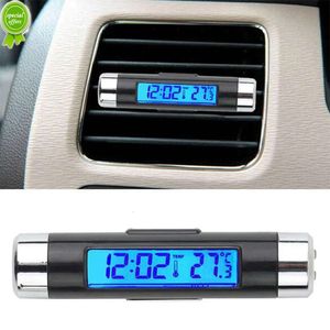 Auto elektronische klokthermometer Voertuig digitale klok LCD Lichtgevend horloge Auto-achtergrondverlichting Klokken