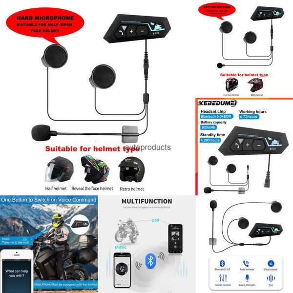 Electrónica para automóvil Bluetooth 5.0 Casco de motocicleta Auriculares Auriculares inalámbricos para motocicleta Manos libres Estéreo Altavoz MP3 Impermeable con micrófono