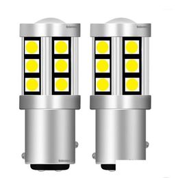 Lumières de secours de voiture 2pcs 1157 P21 / 4W Bay15D 15 SMD 3030 Feu arrière LED Clignotants Frein moteur BB Feu de jour Rouge Blanc Dro Dhlzu