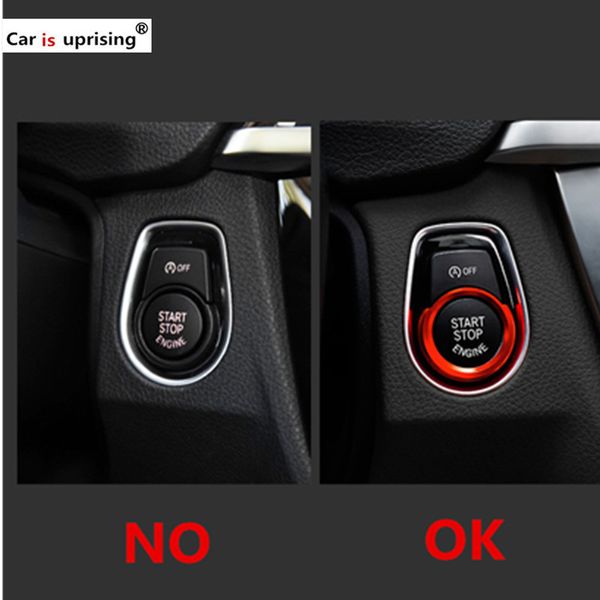 Anneau d'arrêt de démarrage de moteur de voiture système de démarrage sans clé bouton décoration couvre style de voiture pour BMW 4 3 2 1 série F30 X1 F48317l