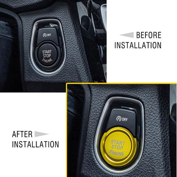 Car EngineStyling encendido Start Stop Ring Case para Bmw F20 F21 F30 F31 F10 botón decoración interruptor accesorios Covers266J