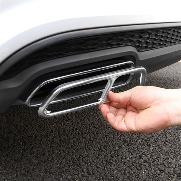 Cadre de décoration de tuyaux de queue d'échappement de voiture pour Audi A6 C7 2016-2018 tuyau de gorge de queue en acier inoxydable couvercle modifié Trim2049