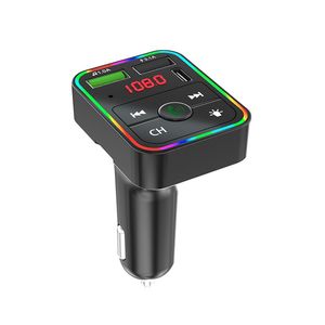Chargeur de voiture F2 Transmetteur BTFM Double USB Charge rapide Ports PD Type C Récepteur audio mains libres Lecteur MP3 automatique pour téléphones portables