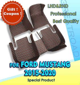Tapis de sol de voiture pour Ford Mustang 2015 2016 2017 2018 2019 2020 Coussinets de pied auto personnalisés couverture de tapis automobile accessoires intérieurs H8765042