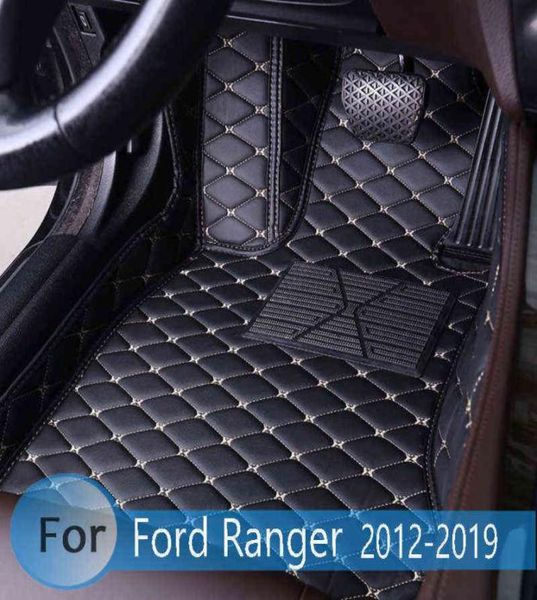 Alfombrillas de coche para Ford Ranger 2019 2018 2017 2016 2015 2014 2013 2012 alfombrillas de coche alfombras accesorios de Interior de coche W22033182229