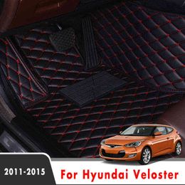 Tapis de sol de voiture pour Hyundai Veloster 2015 2014 2013 2012 2011, couverture en cuir artificiel, accessoires de style de voiture, intérieur H220415