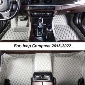 Auto Vloermatten Voor Jeep Compass 2018-2022 Dropshipping Center Interieur Accessoires 100% Fit Lederen Tapijten Tapijten Voet Pads R230307