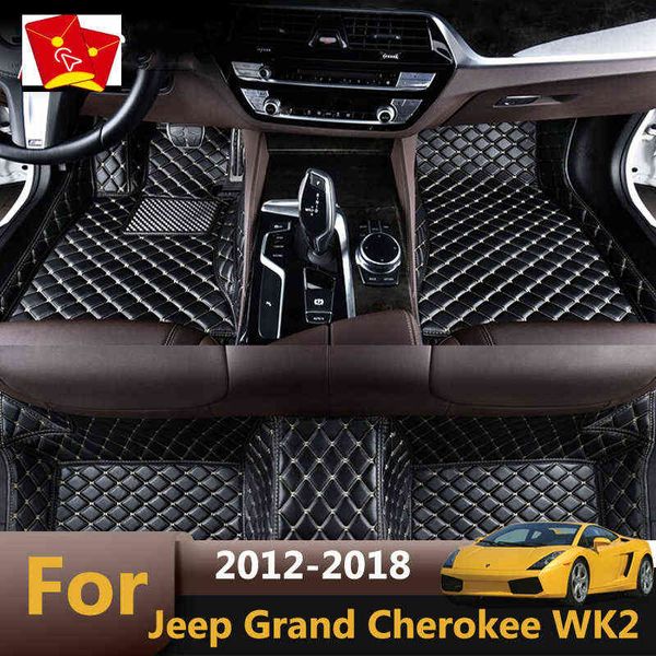Tapis de sol de voiture pour Jeep Grand Cherokee WK2 2018 2017 2016 2015 2014 2013 2012 Accessoires d'intérieur de voiture Tapis anti-sale Tapis de tableau de bord H220415