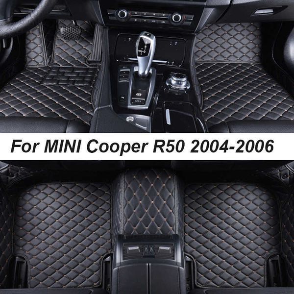 Tapis de sol de voiture pour MINI Cooper R50 2004-2006 DropShipping Center Accessoires intérieurs 100% Fit Tapis en cuir Tapis Coussinets R230307