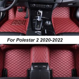 Auto-vloermatten voor Polestar 2 2020-2022 Dropshipping Center Auto interieur accessoires Lederen tapijten Tapijten voetblokken R230307