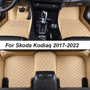 Auto-vloermatten voor Skoda Kodiaq 2017-2022 Dropshipping Center Auto interieuraccessoires 100% Fit lederen tapijten Tapijten voetblokken R230307