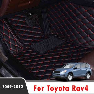 Auto -vloermatten voor Toyota RAV4 2012 2012 2010 2009 Auto -tapijten kunstmatige lederen tapijten aangepaste auto interieur accessoires cover H220415