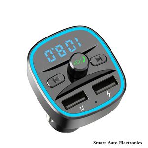 Transmetteur FM de voiture Kit Bluetooth USB Récepteur 5.0 Lecteur de musique MP3 Appel mains libres Navigation vocale Téléphone portable Chargeur rapide Disque U Carte TF Accessoires intérieurs