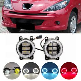 Auto Mistlamp Montage LED Lens Angel Eye DRL H11 Voor Peugeot 207 307 2008 3008 4007 4008 5008 301 308 408 407 607