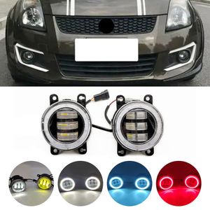 Ensemble de phares antibrouillard pour voiture, lentille LED, œil d'ange, feu de jour DRL pour Suzuki Jimny Grand Vitara Swift Splash SX4 XL7 Ignis Alto