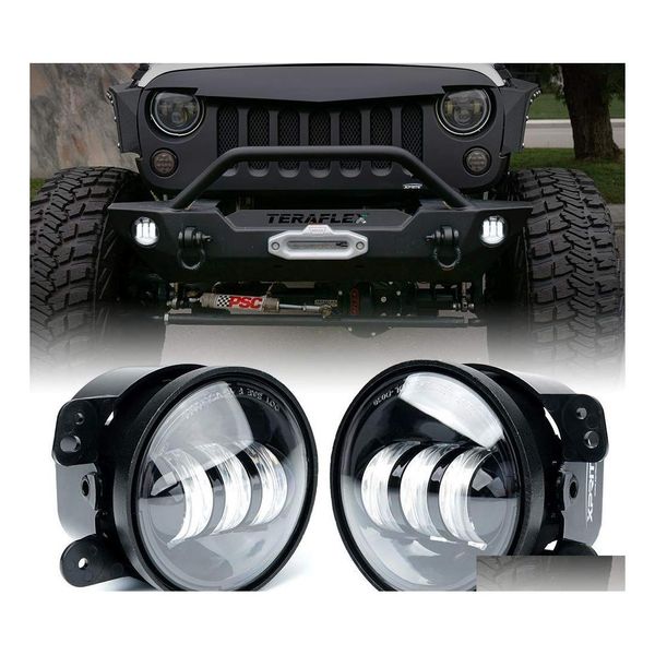 Luces antiniebla de coche Led de 4 pulgadas para Jeep Wrangler Jk Jku Tj Lj Jl Gladiator Edition Rub Sahara Dodge Chrysler Cherokee Drop Delivery Mobil Dhr6D