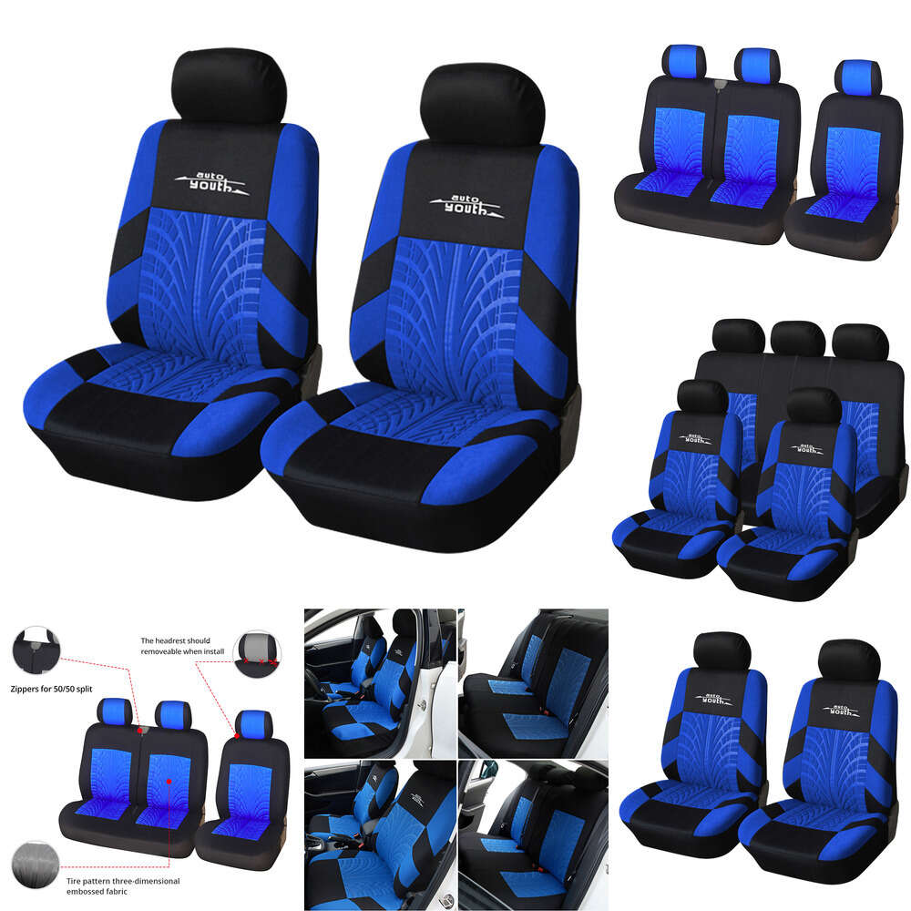Чехлы на передние и задние сиденья автомобиля, полный комплект, синие, универсальные, KIA-SPORTAGE TOYOTA-CAMRY для Hyundai-ix35